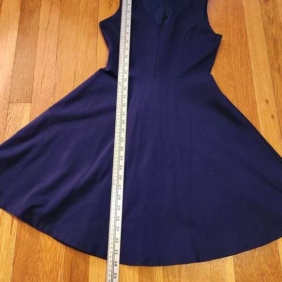 Lulu's "Bon Appetit" Sapphire Blue Fit & Flare Sleeveless Skater Mini Dress Sz S - Picture 10 of 12